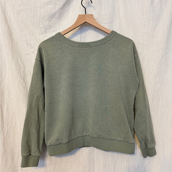 Jungmaven Laguna Cropped Sweatshirt in Clay Green - Picture 2 of 2
